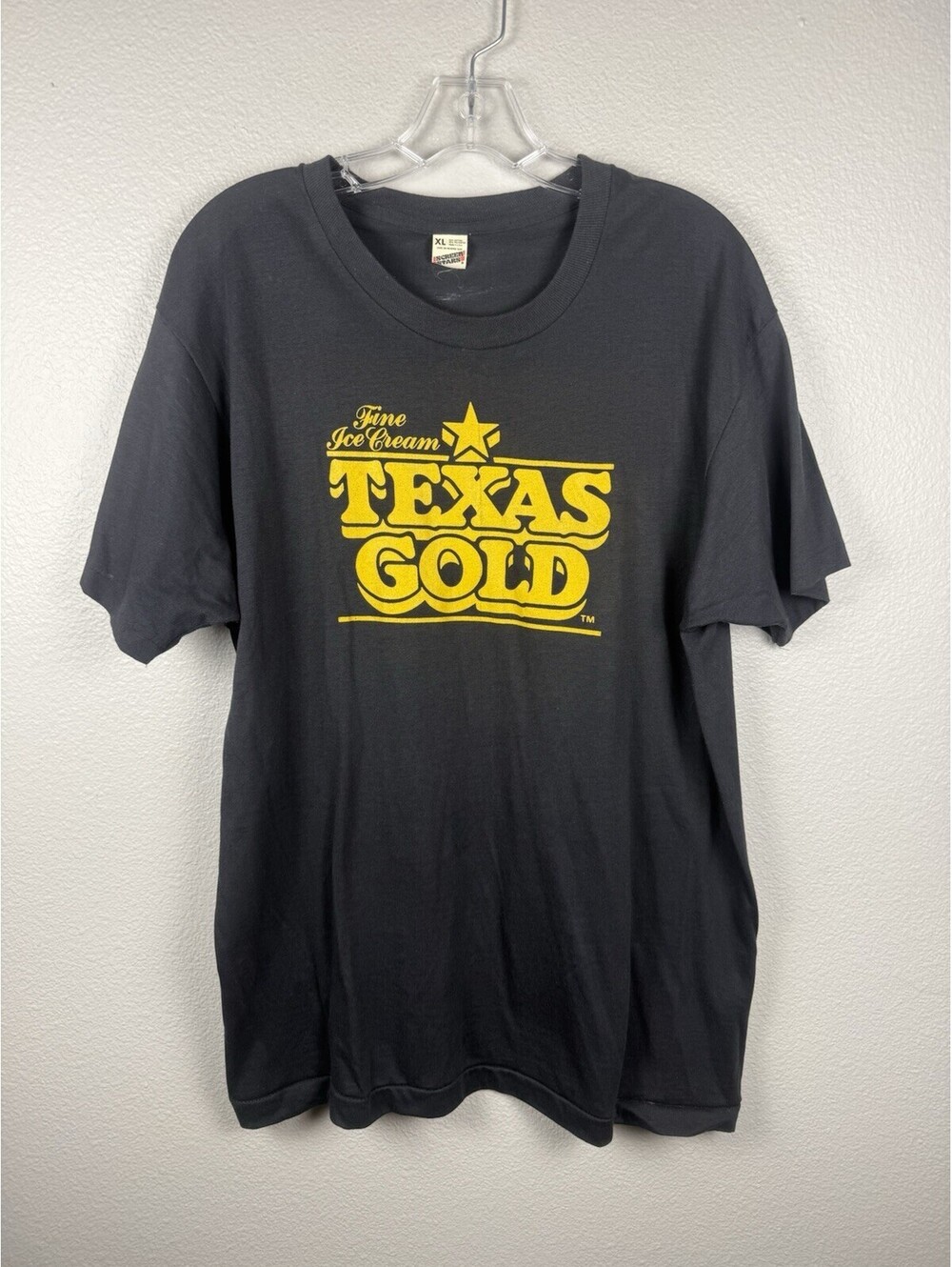 VTG Texas Gold Ice Cream Paper Thin USA Screen Stars Single Stitch Promo Tee XL